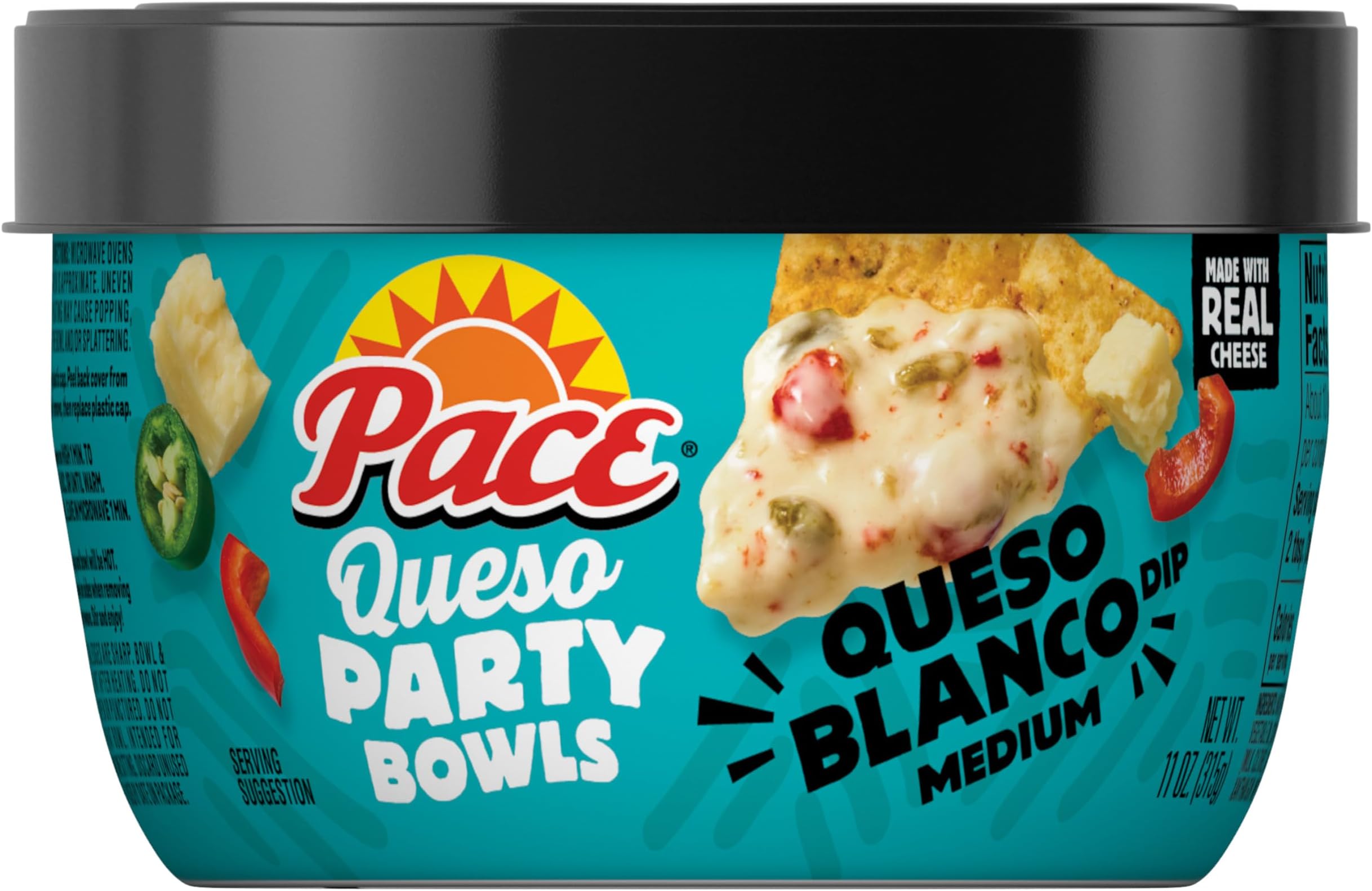 Pace Queso Blanco Dip, Cheese Dip, 11 oz Microwavable Bowl