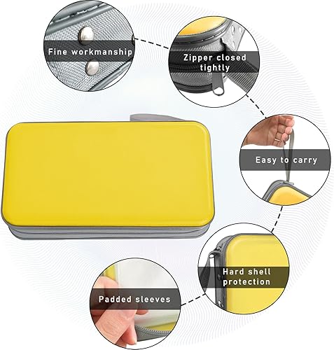 Miniatura 3 de Funda de CD y DVD para automóvil, soporte de plástico duro para CD de capacidad para 96 unidades, organizador de discos de DVD con cremallera