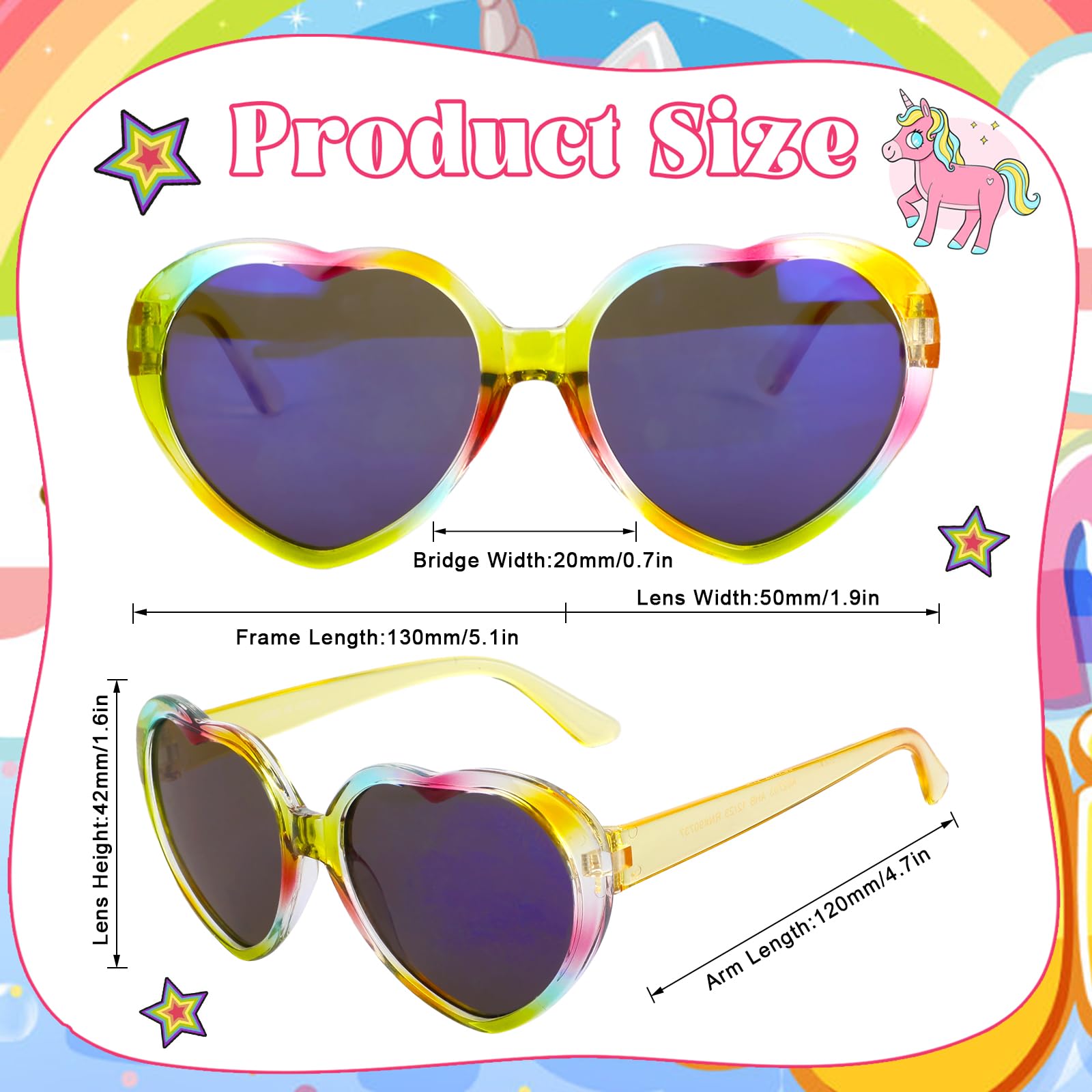 Unicornio Fundas de Gafas con Gafas de Sol para Niño, Fundas Rígidas para Gafas Gafas Fiesta Infantiles para Viajes, Playa, Accesorios de Fiesta