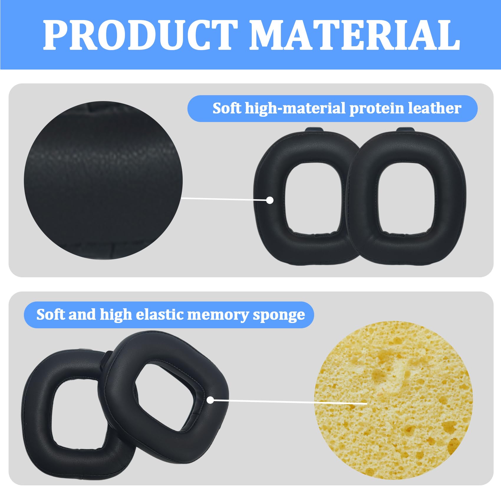 Mod Kit A50 Gen 4 Cuscinetti auricolari di ricambio e fascia di ricambio per Astro A50 Gen 4, cuscinetti auricolari in pelle proteica, schiuma con cancellazione del rumore e durata (nero)