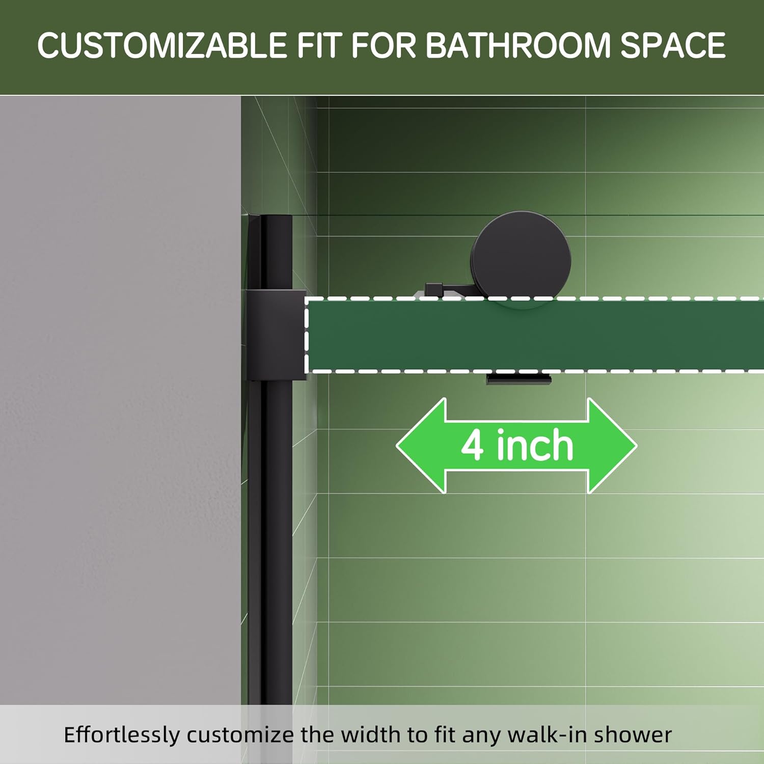 Shower Door, 56"-60" W x 72" H Semi-Frameless Glass Shower Door with Soft-Closing Door, 5/16" (8mm) Clear SGCC & ANSI Tempered Glass, Matte Black Shower Glass Door, Reversible Installation