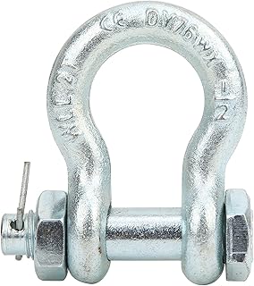 EVTSCAN Anchor Shackle Heavy Duty Alloy Steel Bow Type with Nut Ship Lifting Machine Parts(2T)