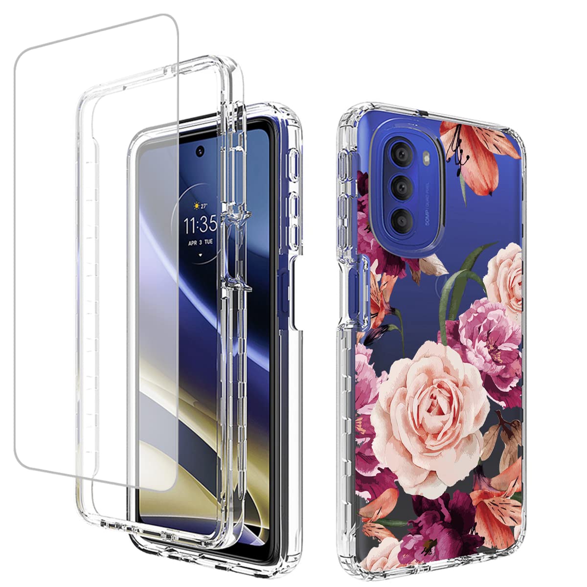 DABUNA Funda Para Moto G51 5G Case Uso Rudo,Transparente Colores