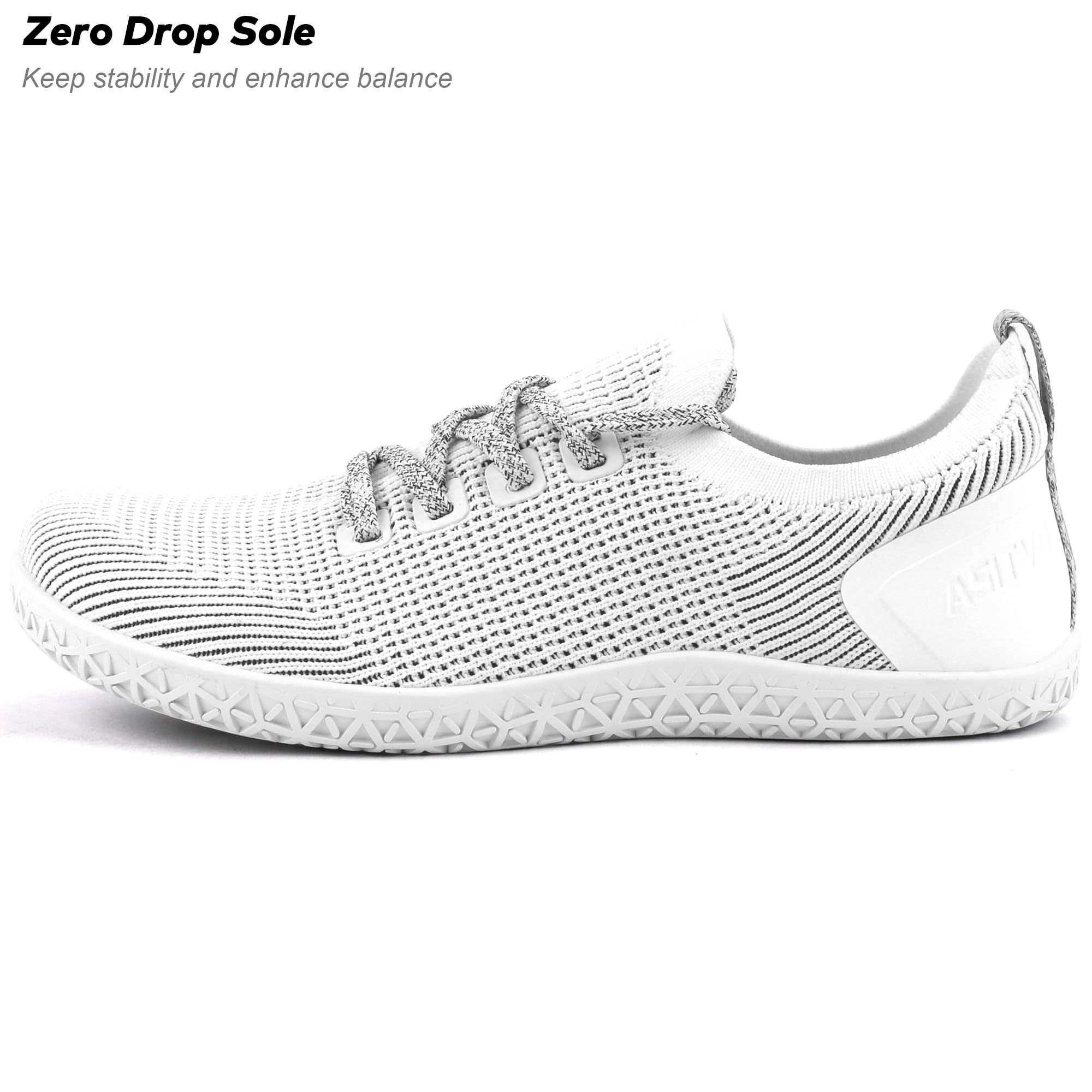 ASITVO Women's Minimalist Barefoot Zero Drop Shoes Wide Toe Box Female Sneakers Size 8 Width Ladies Slip on Trail Running Hiking Walking Ivory White Black 39