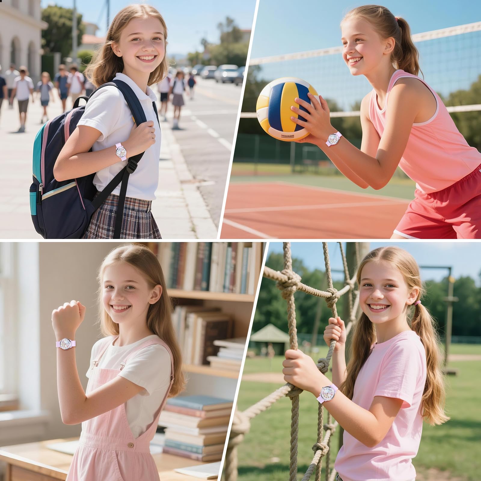 SOCICO Reloj de Pulsera Analógico para Niños Niñas, 5ATM/50M Impermeable Minimalista, Reloj de Pulsera para Niños de 8 a 18 Años Adolescentes