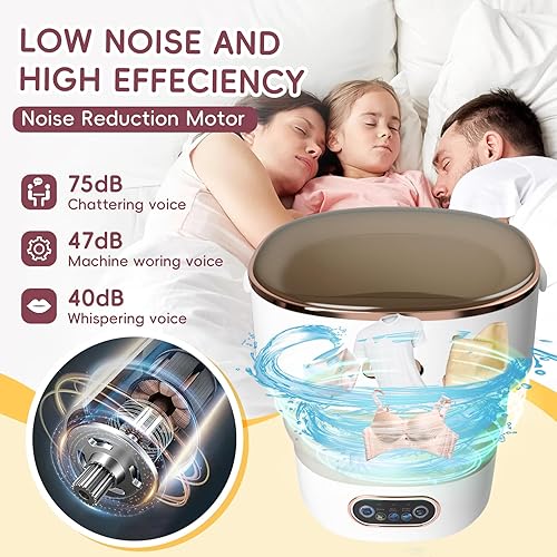 Miniatura 6 de Lavadora portátil de 15 litros, mini lavadora con 4 modos y cesta giratoria, lavadora de lavandería de gran capacidad, limpieza profunda para ropa