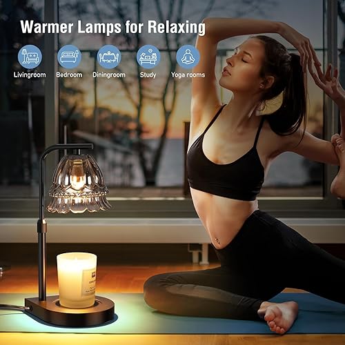 Miniatura 2 de Lámpara calentadora de velas con temporizador regulable, calentador eléctrico de lámpara de vela con altura ajustable, apto para todas las velas de