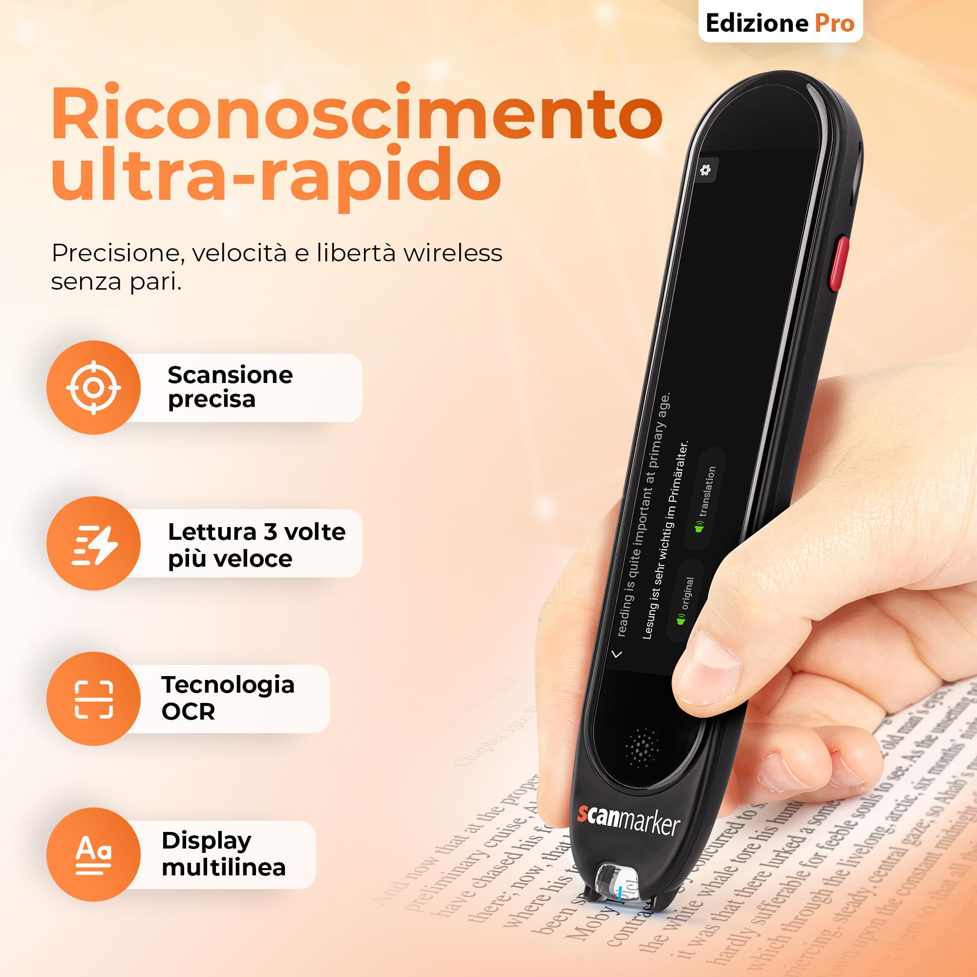 Scanmarker Pro Penna Traduttore Multilingue Scanner per Dislessia e Apprendimento