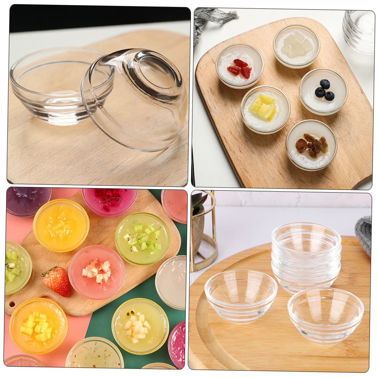 Cuencos de Vidrio Apilables 10 Piezas para Postres Resistentes al Calor