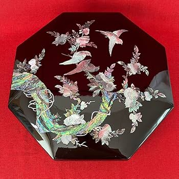 Amazon.co.jp: 韓国製 螺鈿細工 伝統工芸品 漆器 九節板