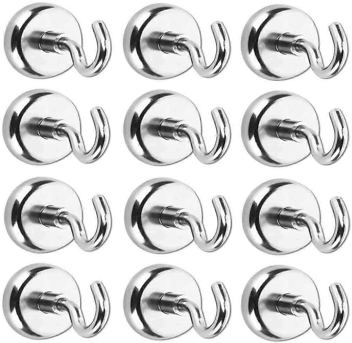 JOYHAPPST Magnetic Hooks with Neodymium Magnets Very Powerful Hooks for Kitchen, Bathroom, Bedroom, Garage, Locker, Office, Refrigerator, Key Chain