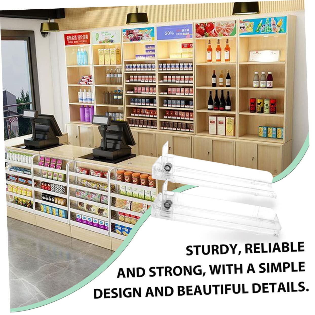 4pcs Automatic Cigarette Dispenser Showcase Display Rack Dual-Sided Single-Sided Cigarette Organizer Easy to Install Reliable and Sturdy Push Tray for Retail Use