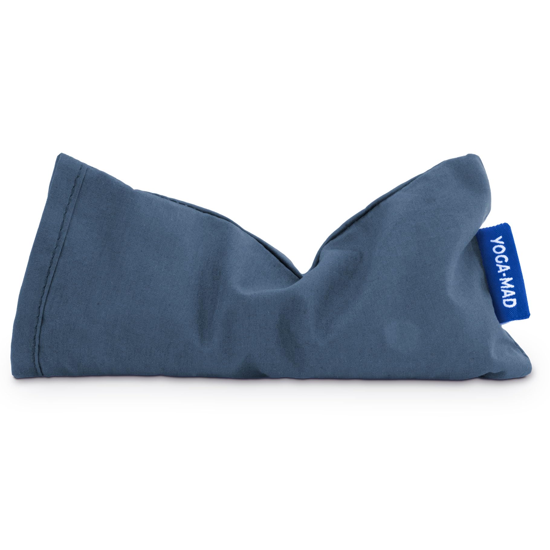 Yoga-Mad Eye Pillow | 100% Organic Cotton | Lavender & Linseed FIlled Yoga Pillow | Stress Relief Eye Bag for Aromatherapy, Relaxation and Tired Eyes - blue