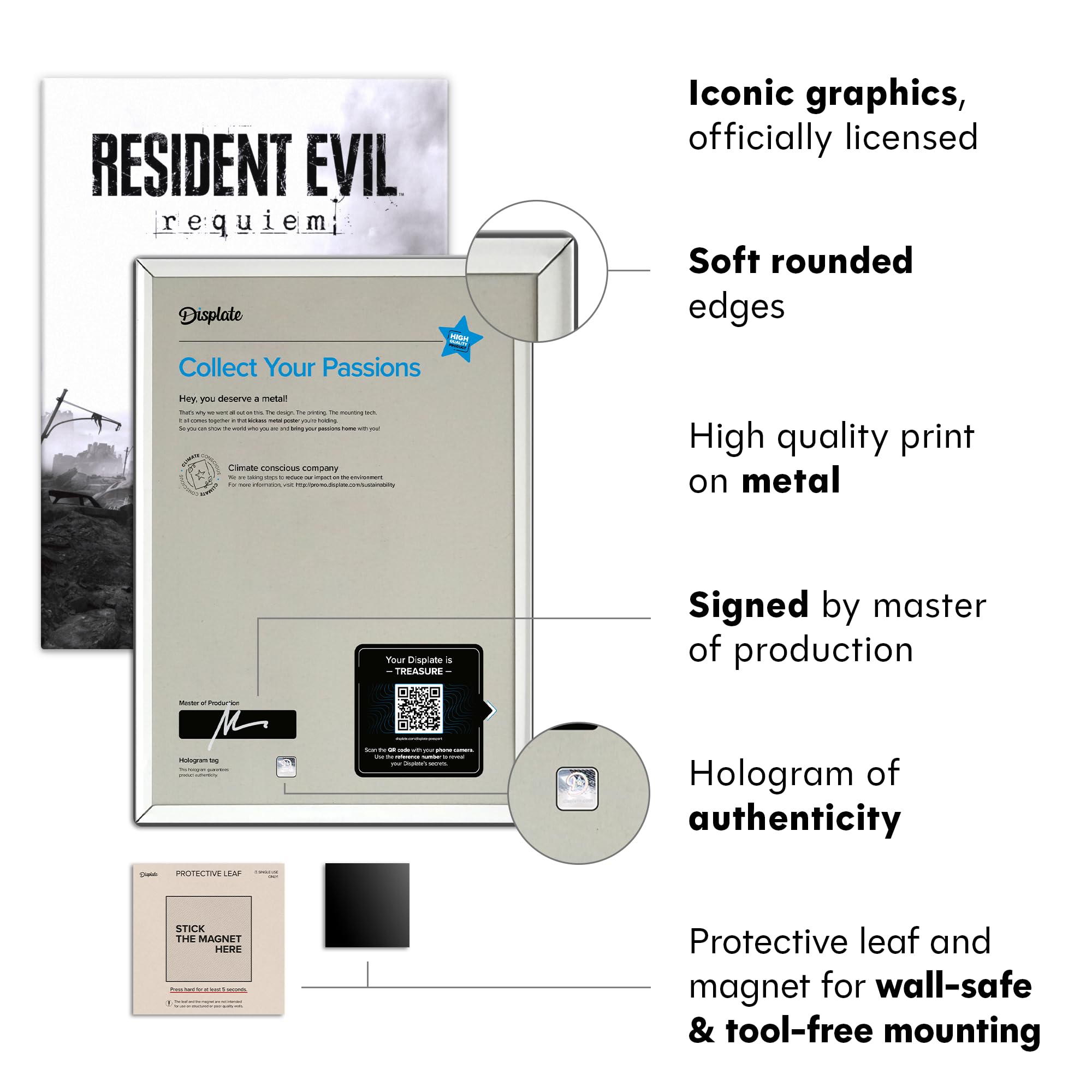 Displate Metallposter Resident Evil Resident Evil Requiem Wanddeko Poster für Schlafzimmer Magnetische Befestigung 32 x 45 cm