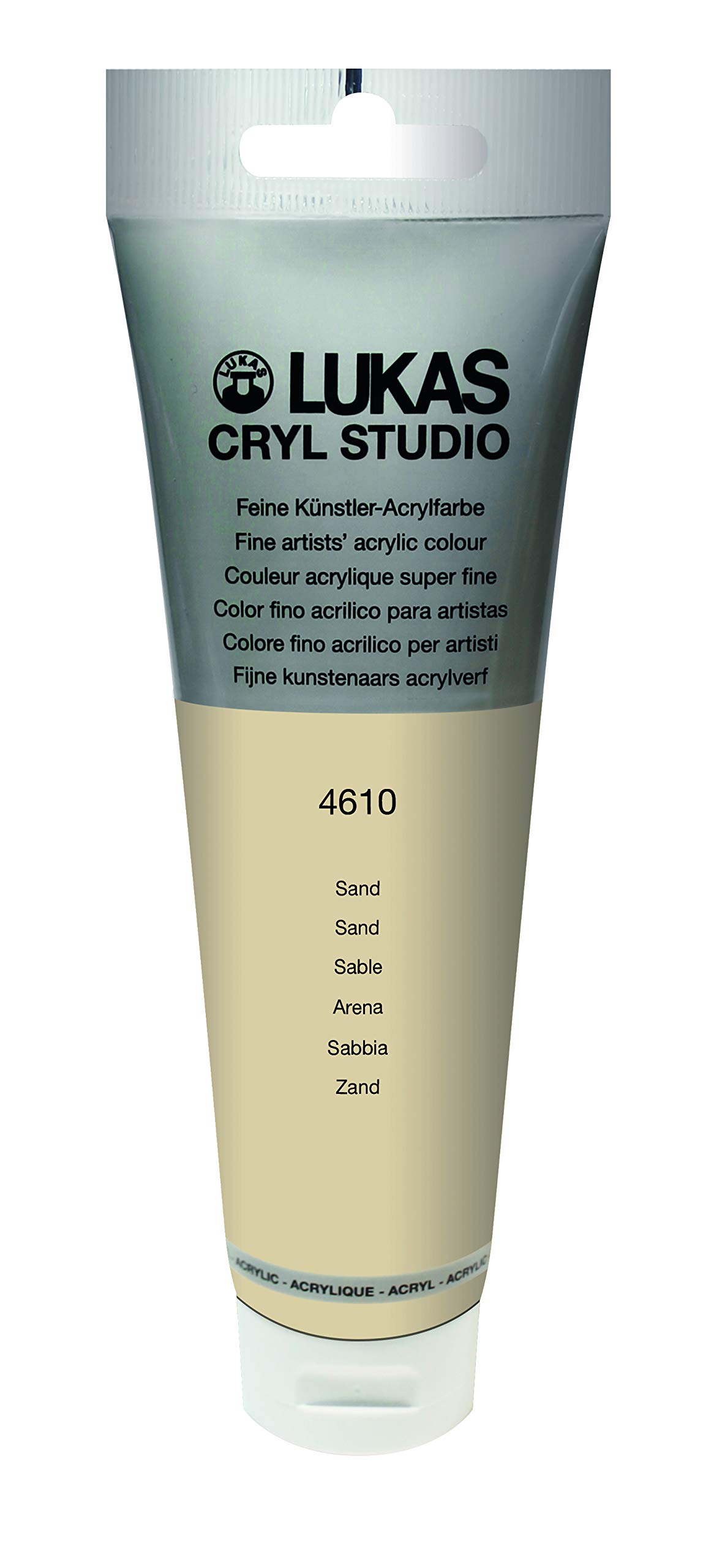 Lukas CRYL Studio Artist Acrylic Paint, Sand, 125 ml Tube - High Pigment Acrylic Paints for Canvas Painting, Large Scale Works - Medium-Viscosity, Water-Mixable, Fast Drying