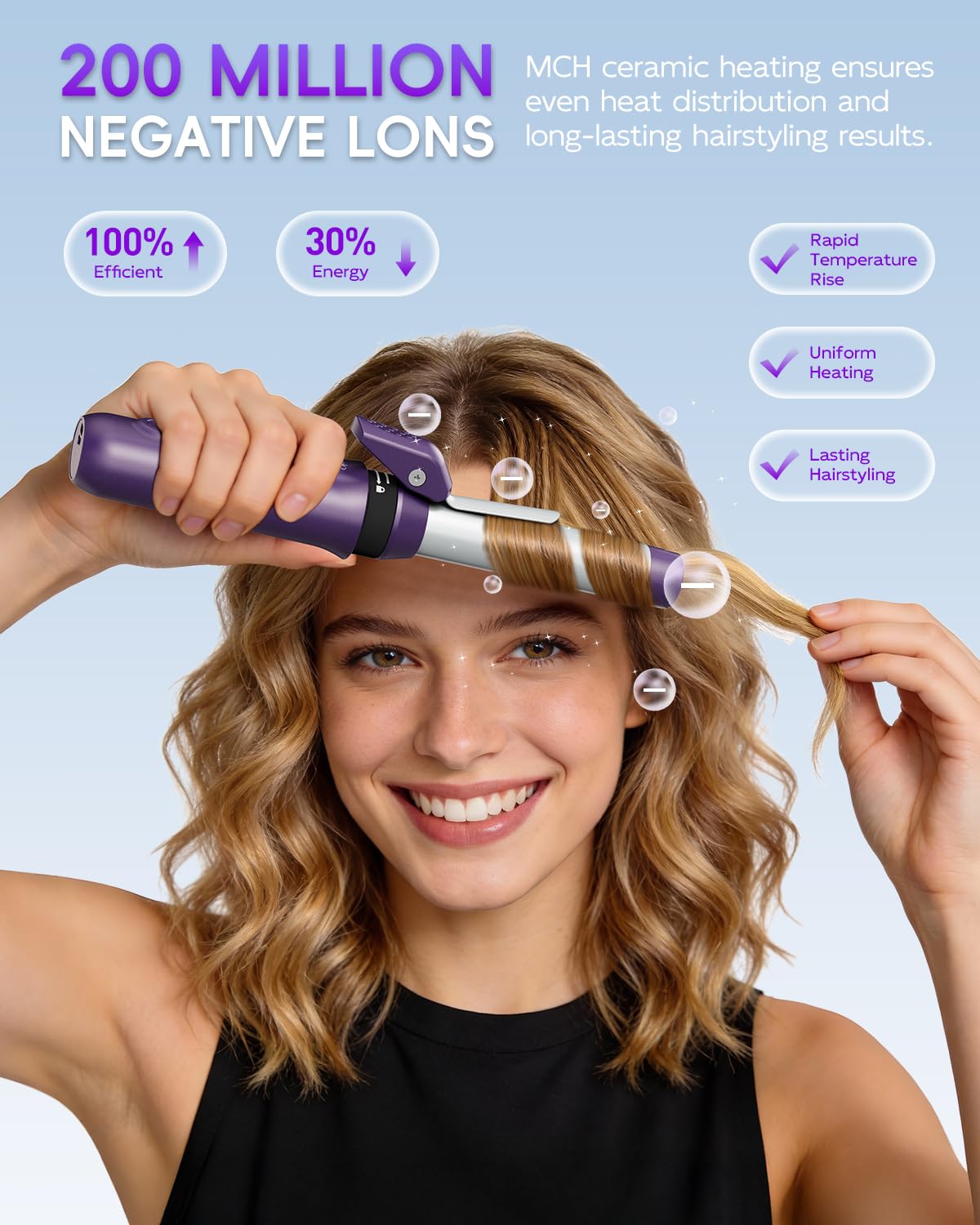 Amazon.com: Cordless Curling Iron Brush, 8000mAh, 4 Temp Setting
