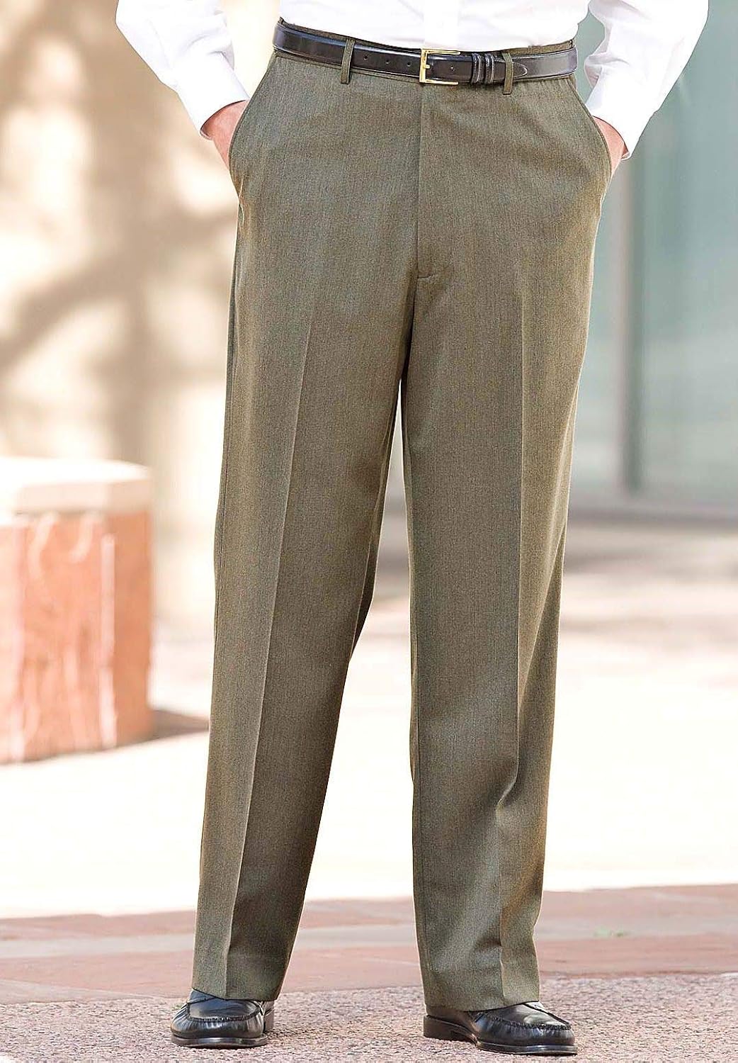 KingSize Men's Big & Tall Tall KS Signature Collection No Hassle Classic Fit Expandable Waist Plain Front Dress Pants