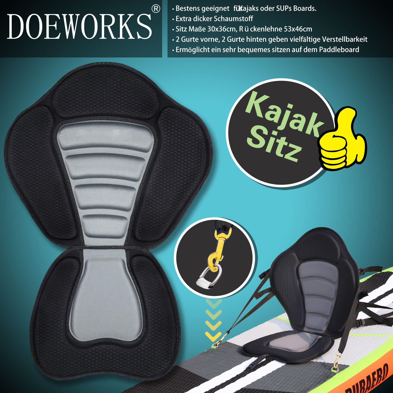 DOEWORKS Planche de SUP gonflable de qualité supérieure