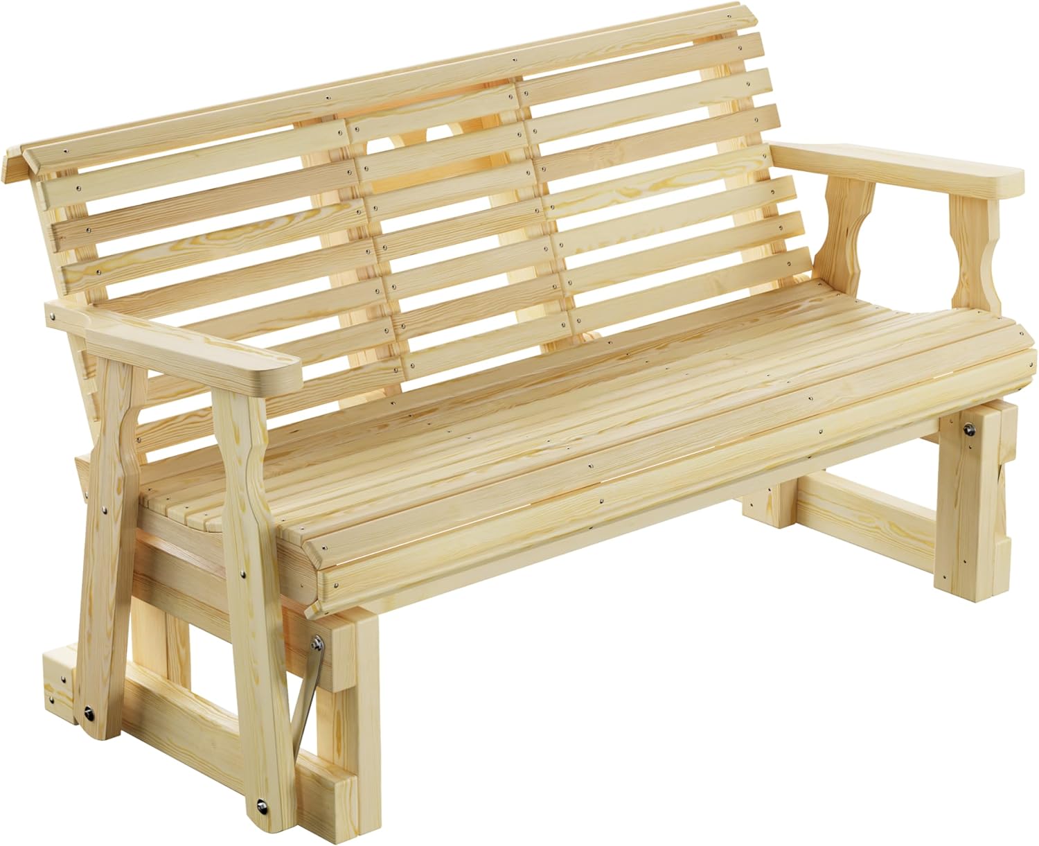 Amish Casual Heavy Duty Rollback Console Glider, 5-Foot, Semi-Solid Black