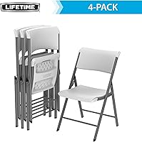 Vista 4 de LIFETIME Silla plegable con marco A, paquete de 4, granito blanco