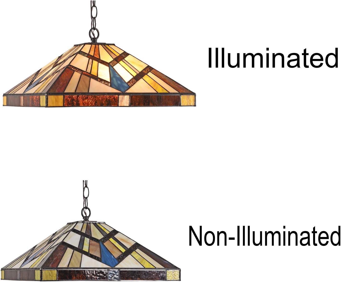 70% Off Everything Capulina Tiffany Dining Table Lights, 16 Inch Wide Hanging Tiffany Style Lamp, 2-Light Stained Glass Lighting Fixtures, Stained Glass Dining Room Lights, Mission Style Tiffany Pendant Lights