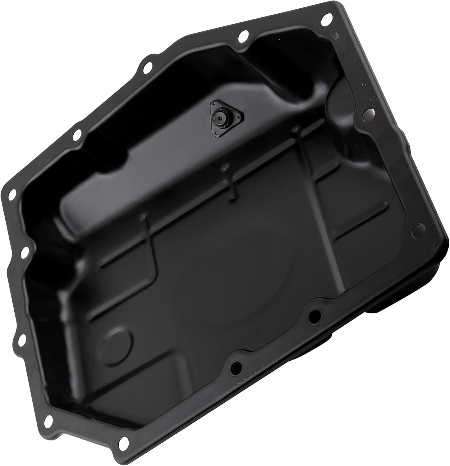 APDTY 113672 Transmission Pan With Drain Plug Replaces 52852912AC, 52852912AB