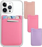 Vista 7 de Sticky Wallet, paquete de 2 fundas para tarjetas de crédito, adhesivo de cuero con doble bolsillo para iPhone, Android, Samsung - 2 negro, 1 blanco