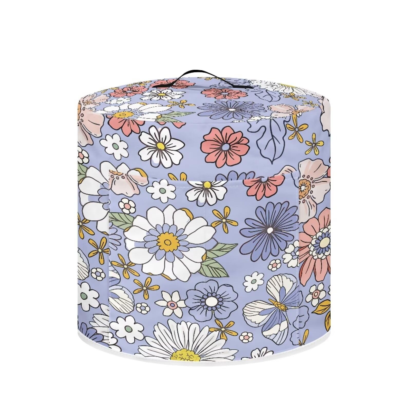 Flower Pattern Rice Cooker Cover Soft Air Fryer Covers With Accessory Pocket and Carrying Handle Dust Cover Fits