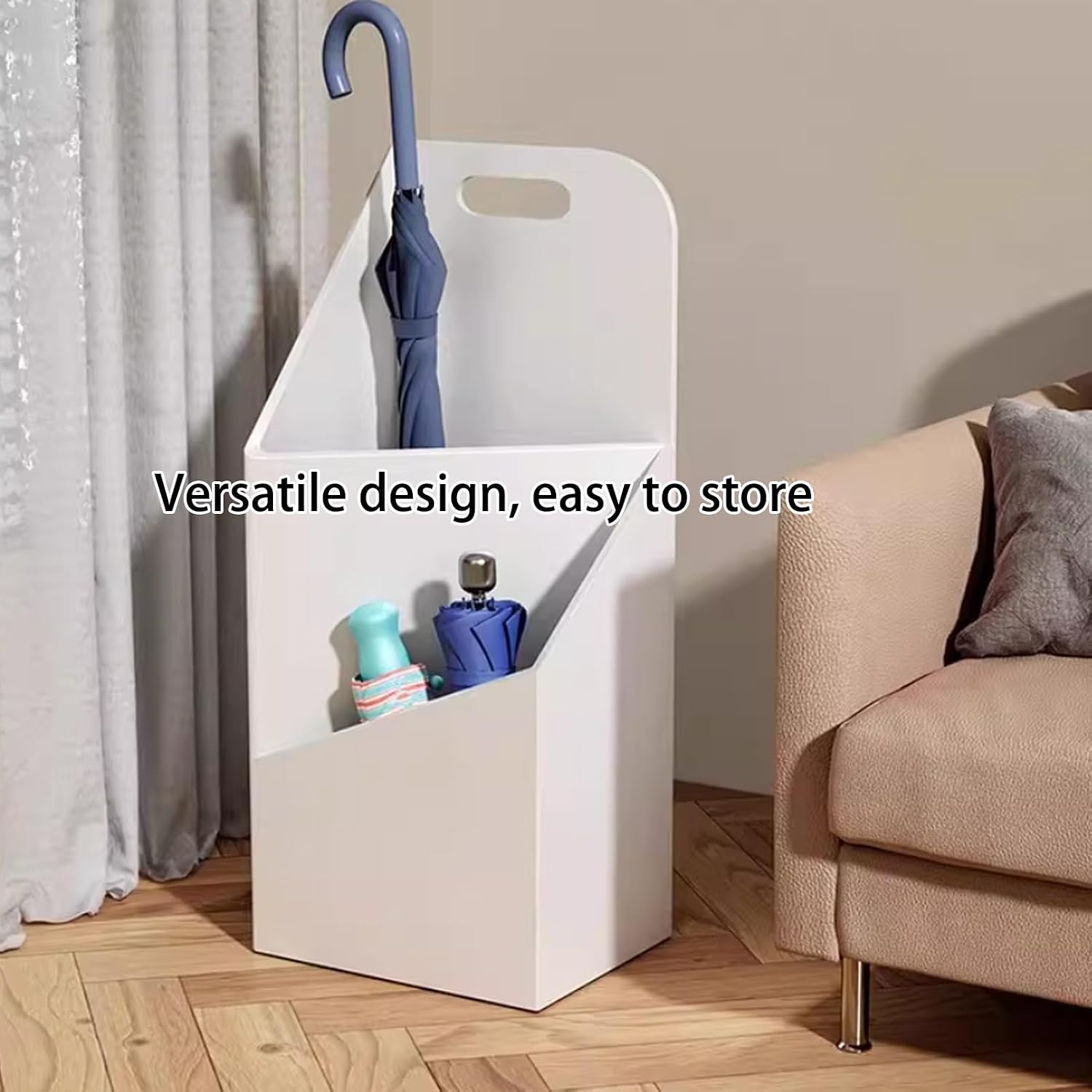 Large Geometric Metal Umbrella Stand, Sturdy 1-Piece Rack Holder for Hallway Entryway, Rustproof Collectible Bin for Wet Umbrellas