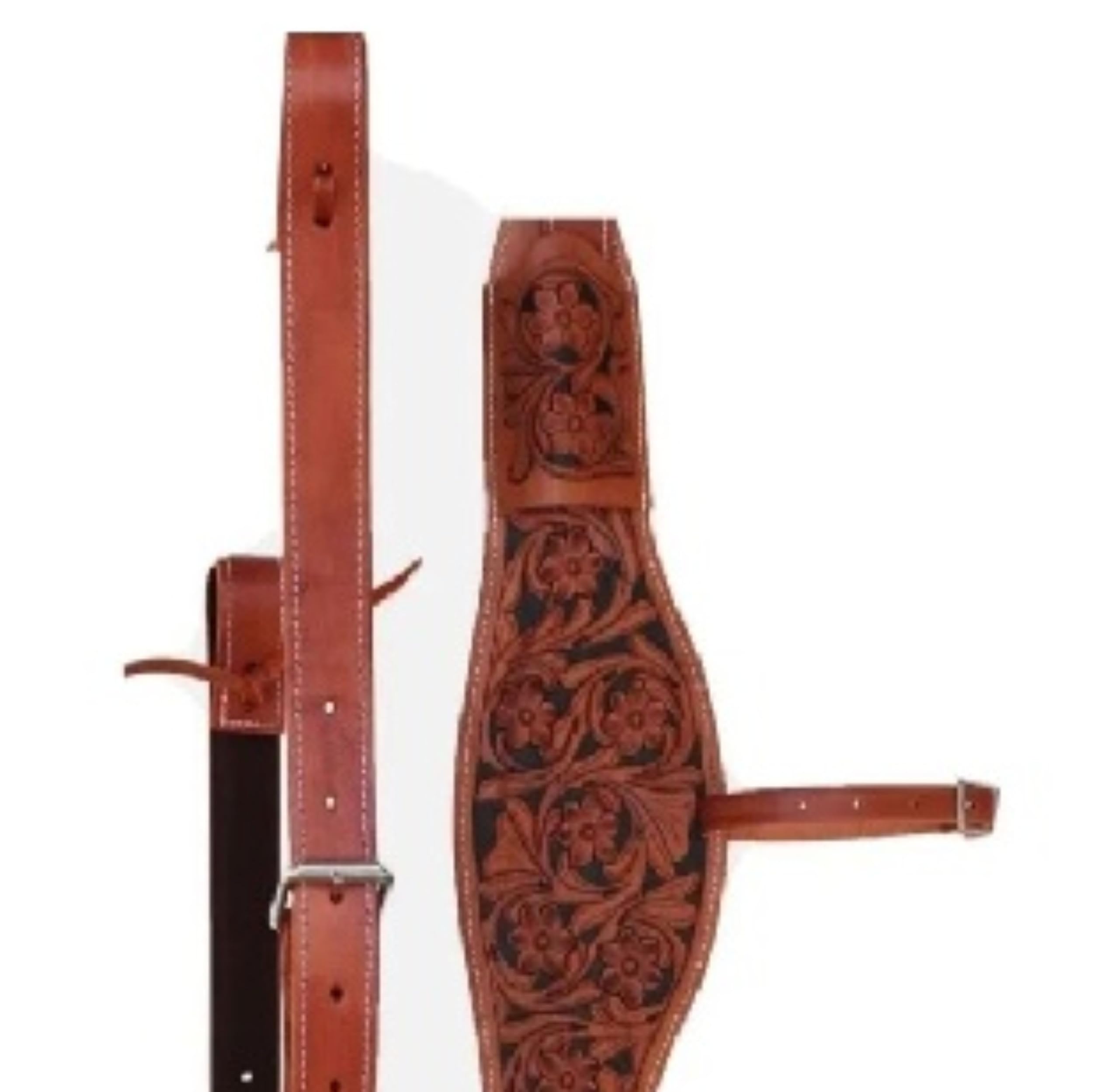Saddle Fusion WesternHorse Western Floral Tooled Leather Rear Flank Saddle Cinch 36 inches Long End to End/All Customixation Available