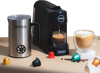 COFFEEZA Finero Next Pod Coffee Machine with New Milk Frother Pro (Combo) - 20 Bar Pressure| Perfect Coffee Maker for Espr Price In India