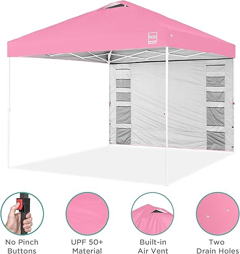 Miniatura 72 de Best Choice Products Carpa Toldo Desplegable de 10x10 pies para Instalación de 1 Persona, Refugio Portátil Instantáneo con Botón de 1 Toque