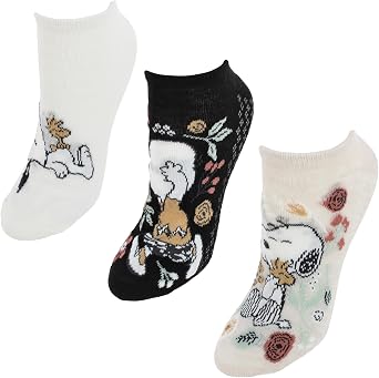 Peanuts Snoopy Women No Show Socks 3-Pack Adult Size 4-10