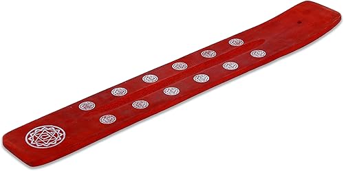 Miniatura 9 de Bless-International Soporte Tradicional Hecho a Mano de Madera para Varillas de Incienso, Recogedor de Cenizas para Aromaterapia, Meditación, Yoga