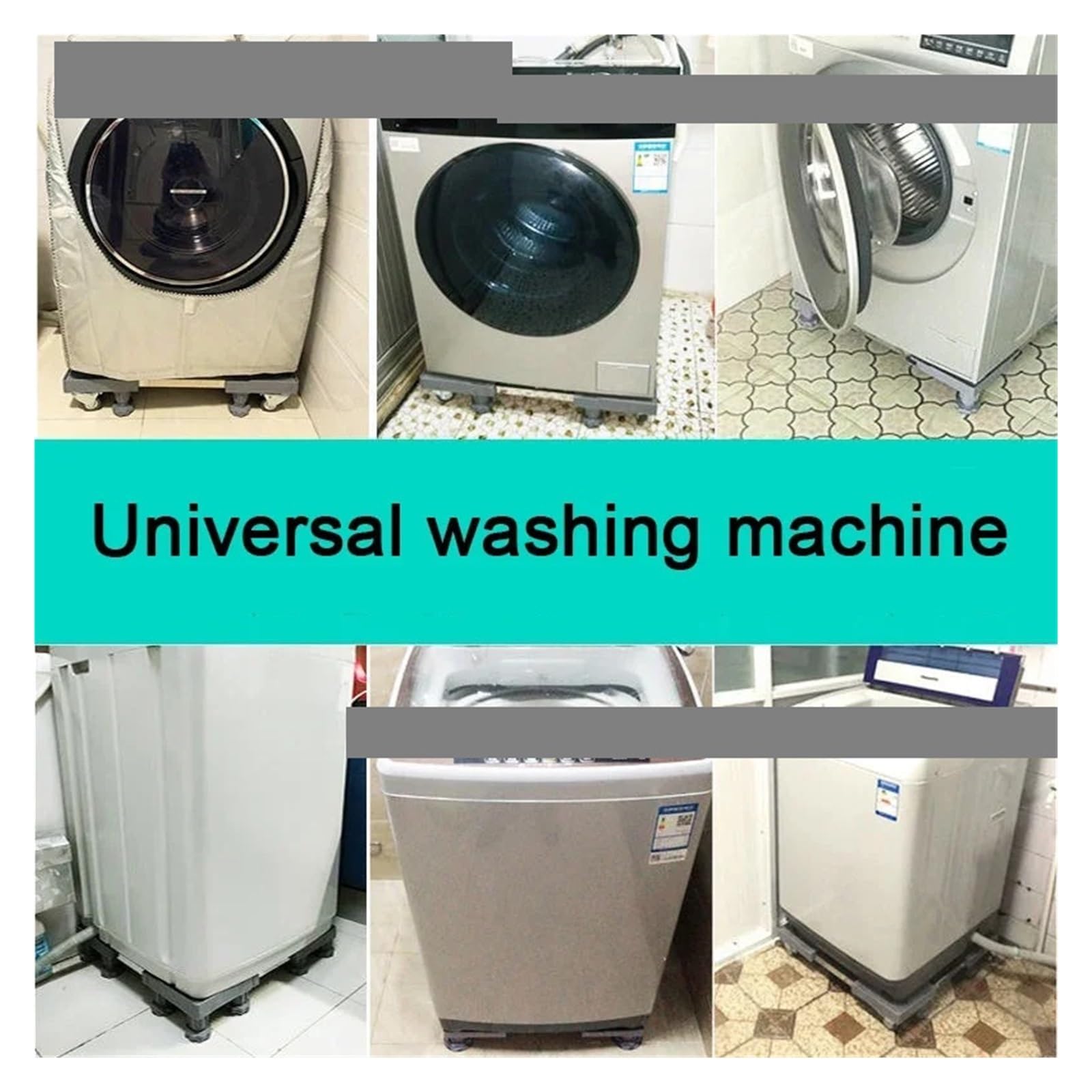 Base Universal para Lavadora, Soporte Elevador para frigorífico, Base Multifuncional Ajustable para Secadora, frigorífico y Lavadora (estándar - 4 Patas).