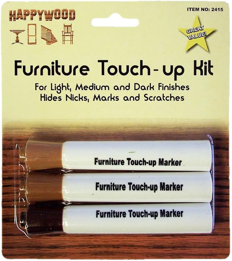 3 HAPPYWOOD FURNITURE SCRATCH COVER UP MARKER PENS 3 SHADES wood