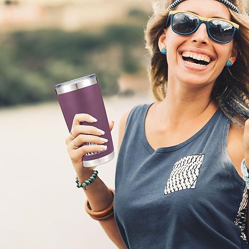 Miniatura 6 de ICEHOLE Vaso de 20 onzas con tapa y popote a prueba de fugas Taza de café aislada al vacío de acero inoxidable Taza de viaje a prueba de sudor con