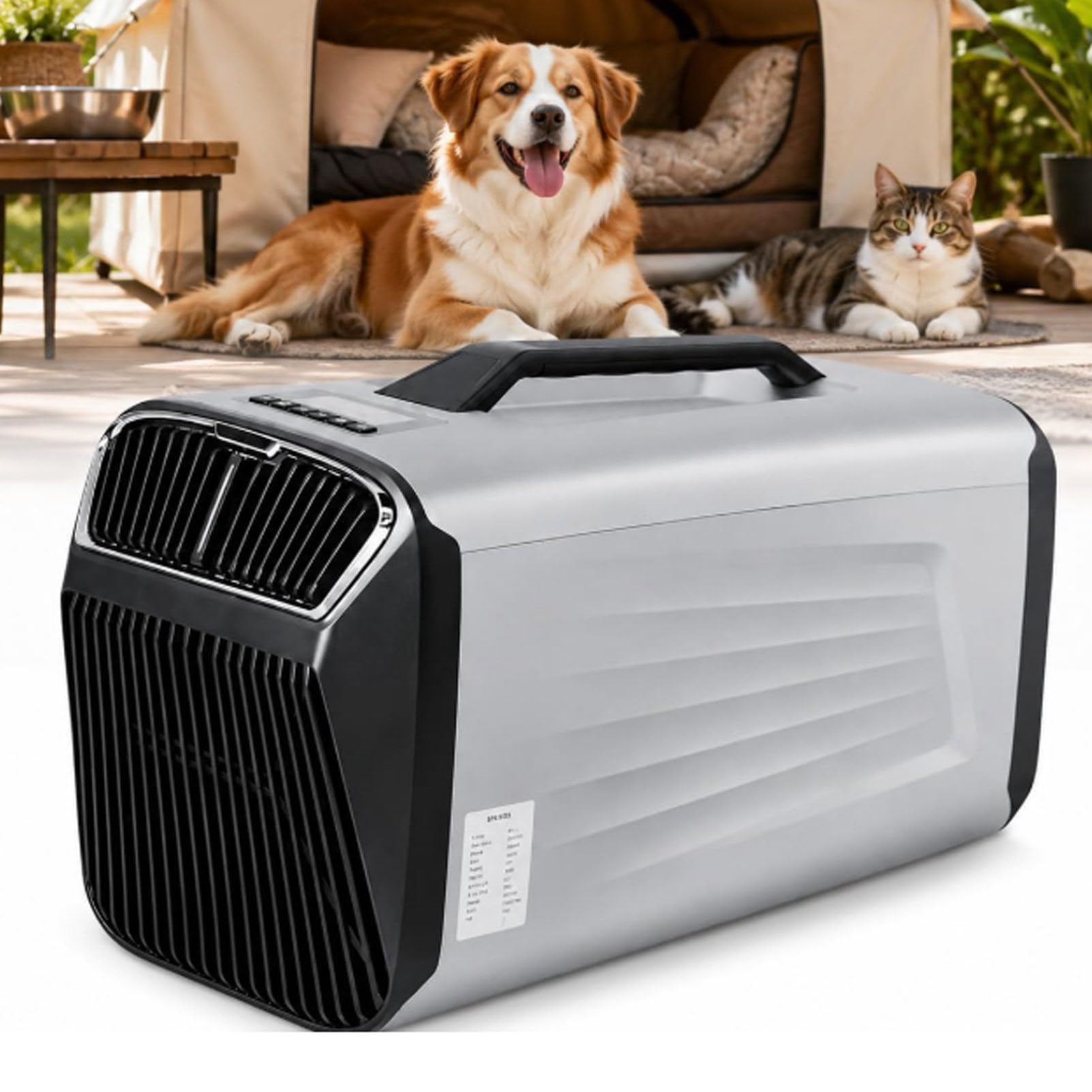 Condizionatore portatile da 5200 BTU con compressore – Silenzioso ed efficiente (basso consumo energetico) – Ideale per e camper – Funzioni: raffreddamento, deumidificazione, ventilazione Silver