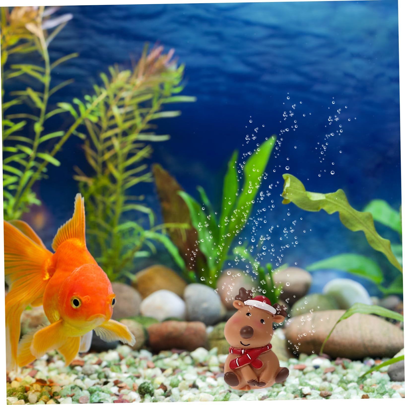 ULTECHNOVO 5 Ensembles Ornements du Père Noël Bonhomme De Neige Faire La Fête Décor De Noël Décoration Mini Aquarium Décorations De Figurines D'aquarium Résine 5 Pièces * 5