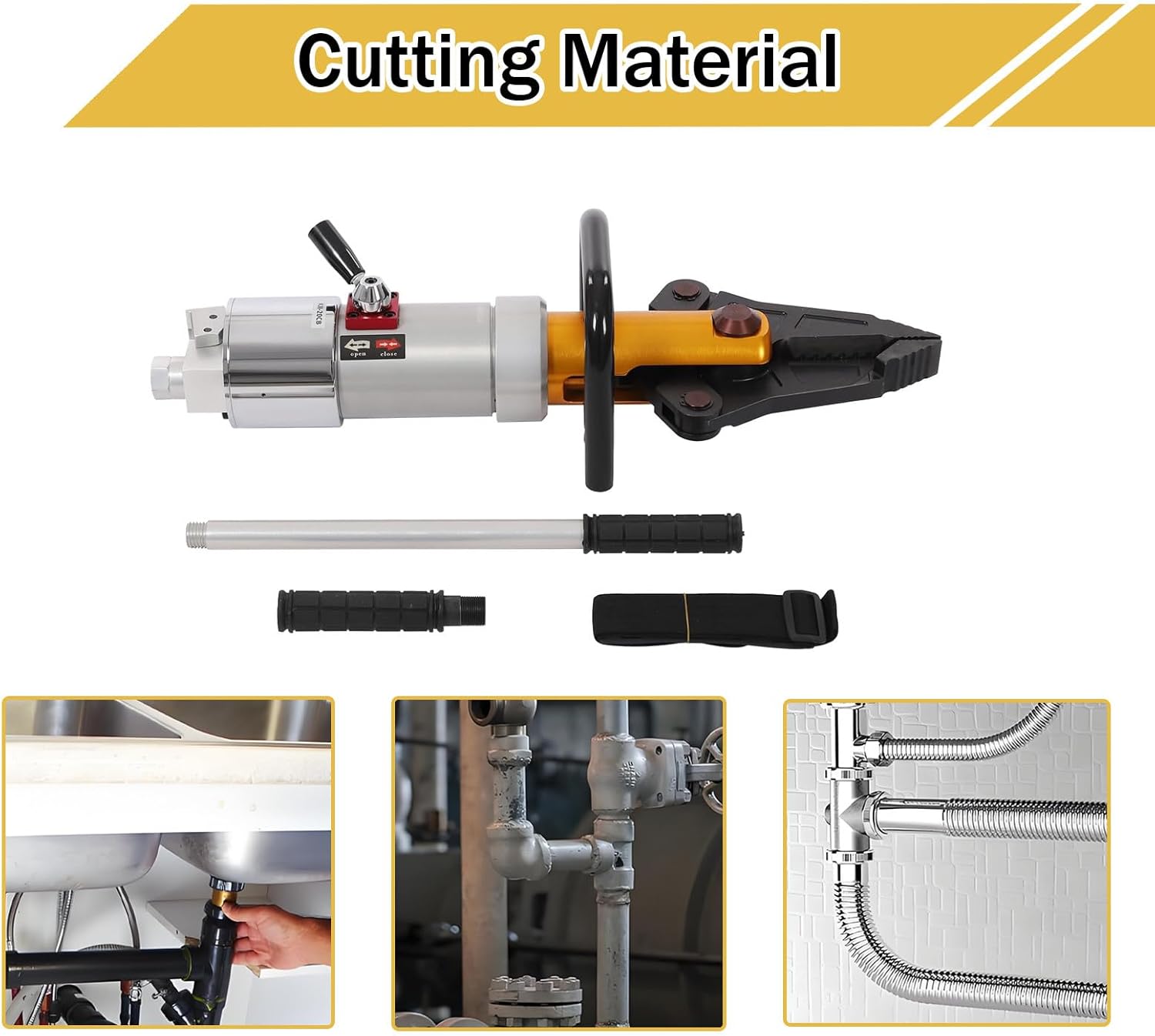 Hydraulic Expansion Pliers,360° Rotatable Universal Cutting and Expanding Tool,18T Shearing & 5.5T Spreading Force,Max Opening 160mm/6.3In