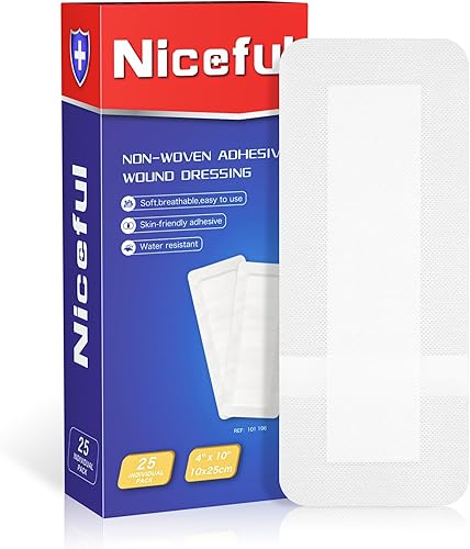 Miniatura 8 de 50 piezas de apósito de gasa adhesiva de 2"x3", apósito de herida resistente al agua, apósito de grado médico estéril y absorbente para primeros