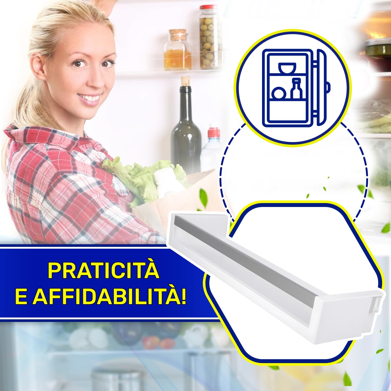 Portabottiglie Frigo 416x112x60 mm con Codice Originale 7438890 per Liebherr - Garanzia di 10 Anni - MONTERAL