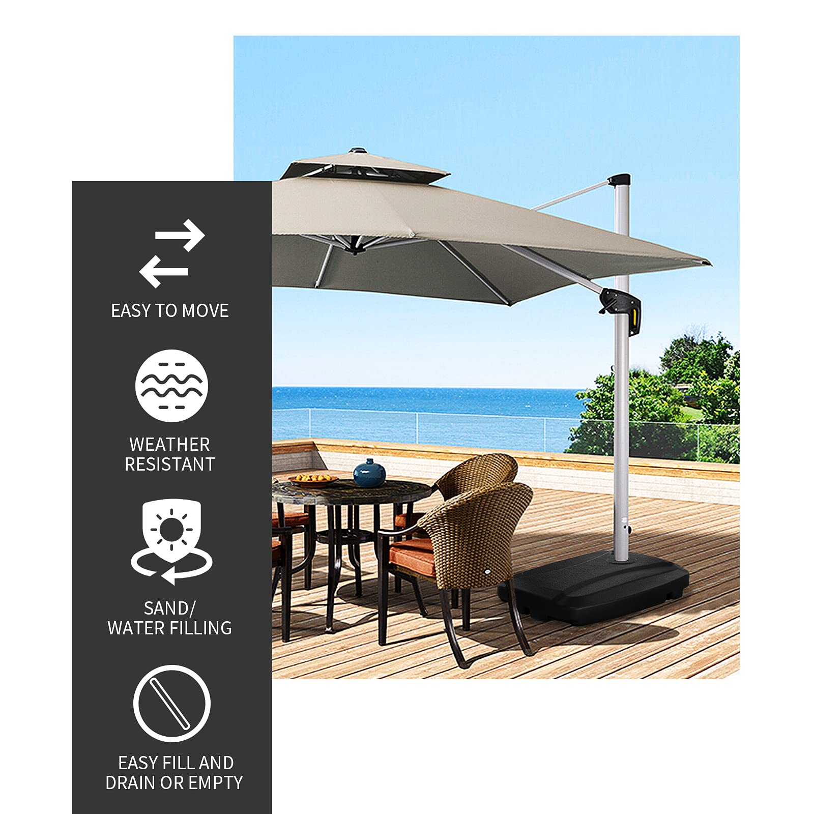 chic patio umbrella Costway 6.5 ft. Patio Umbrella with Fringe, Sun-Protective Polyester  Canopy, Beach Umbrella in Green + White HCST13875