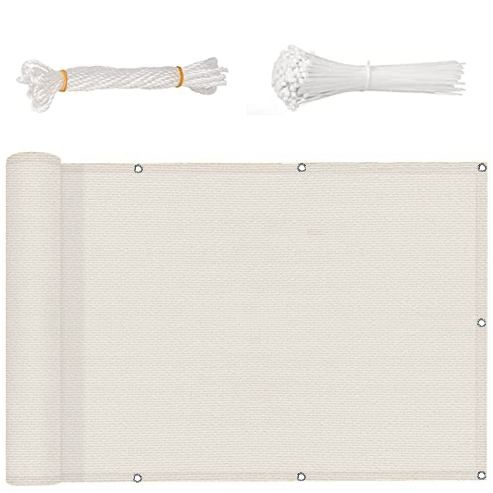 Brise-Vue pour Balcon 100% Intimité Blanc Anti-Regard Clôture Tissu Jardin