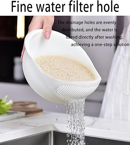 Miniatura 3 de Colador de arroz 2 en 1, cesta de filtro de limpieza de verduras y frutas, 2 piezas resistentes y fáciles de usar accesorios de herramientas de