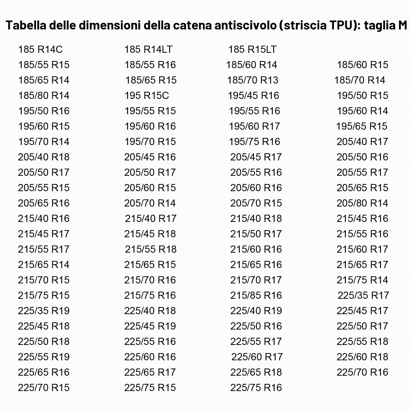 VOBOR Catene da Neve Universali, 10 pezzi Fasce Antiscivolo Anti Slittamento Emergenza Neve per pneumatici larghezza 185-285 mm, limite di velocità 40 km/h per auto SUV