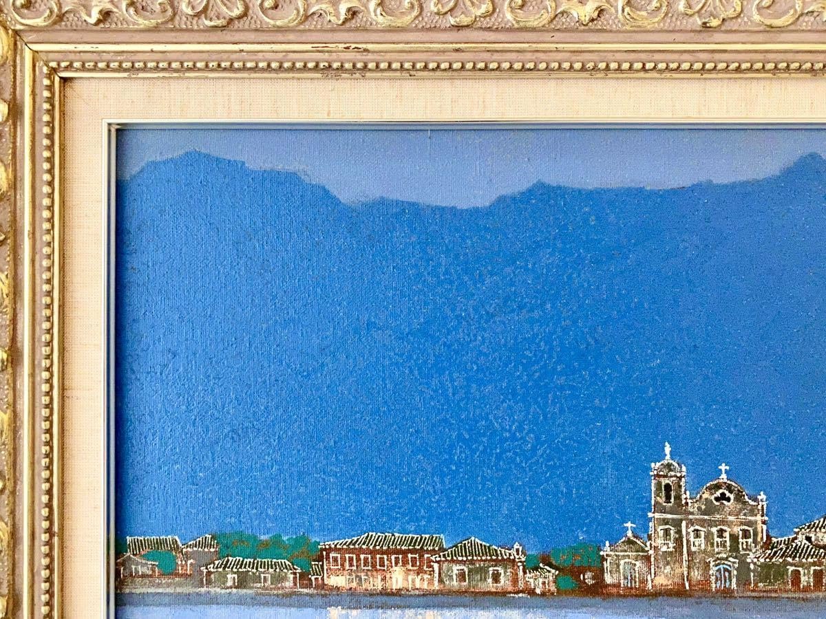 油彩画 街の風景 M.