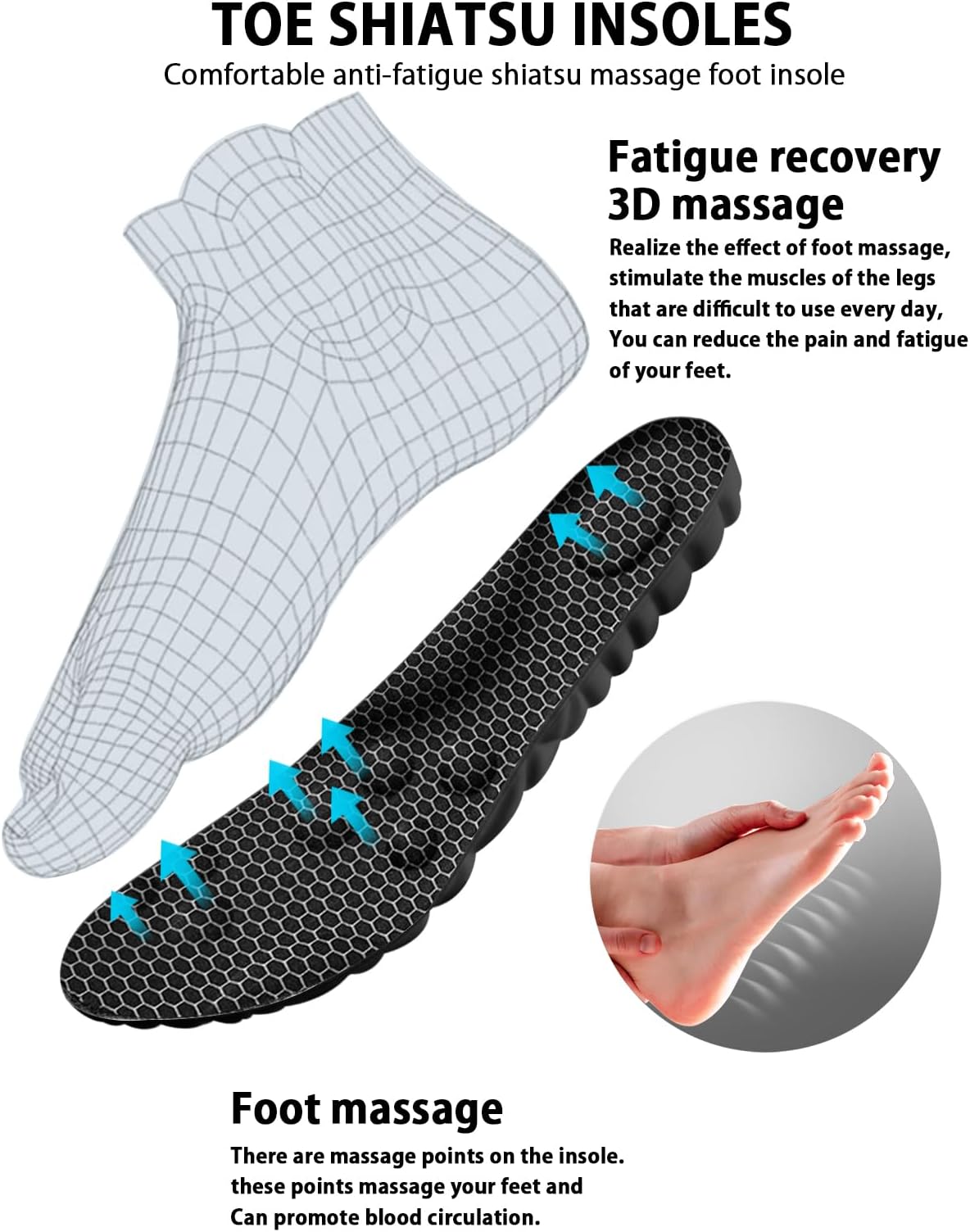 4D Cloud Insoles for Men and Women, Arch Support Insoles, Memory Foam Insoles, Shock Absorption and Cushioning Sports Shoe Insoles for Foot & Joint Support (M Men 7-8 / Women 8-9, Graphene Black)