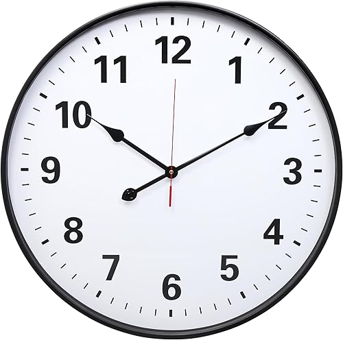 LEIKE Reloj de pared grande de metal de 24 pulgadas, color negro, cuarzo silencioso retro, funciona con pilas, decorativo para patio, cocina, sala