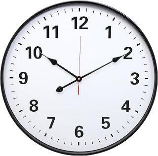 LEIKE Metal Large Wall Clock 24IN Black, Retro Silent Quartz Battery Ope...